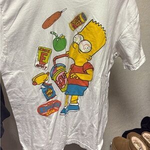 White Graphic Tee with Cartoon Print